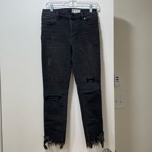Free People distressed and cropped jeans